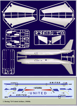 Roden 320 BOEING 720 UNITED 1/144 – image 2