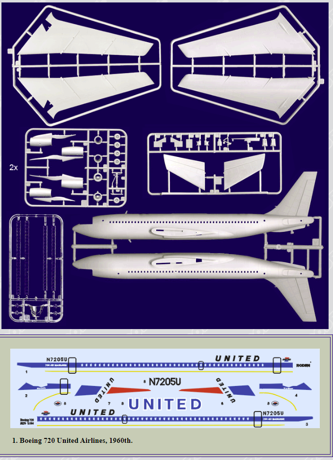 Roden 320 BOEING 720 UNITED 1/144 – image 2