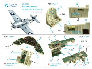 Quinta Studio QD48006 F4F-4 Wildcat 3D-Printed colored Interior on decal paper (HobbyBoss) 1/48 – image 2