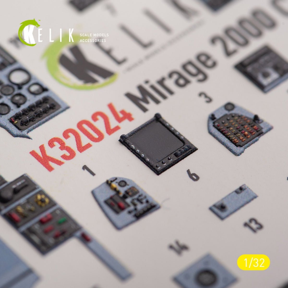 KELIK K32024 Mirage 2000C - interior 3D decals for Kitty Hawk/Zimi models kit 1/32 – zdjęcie 6