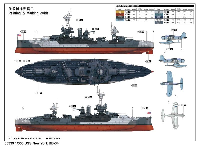 Trumpeter 05339 USS New York BB-34 1/350 – image 3