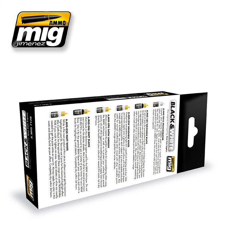 AMMO Mig 7128 BLACK and WHITE TECHNIQUE SET 6x17ml – zdjęcie 2