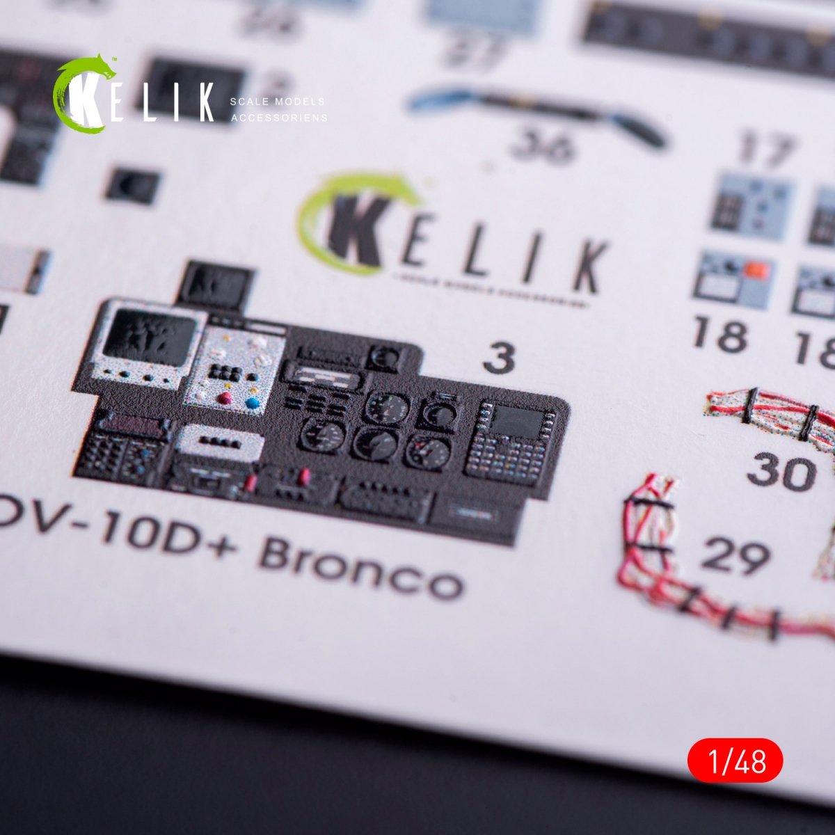 KELIK K48011 OV-10D+ BRONCO INTERIOR 3D DECALS FOR ICM KIT 1/48 – zdjęcie 4