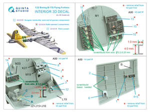 Quinta Studio QD32224 Boeing B-17G Radio operator&amp;#39;s compartment. 3D-Printed colored Interior on decal paper (HK models) 1/32 – image 2
