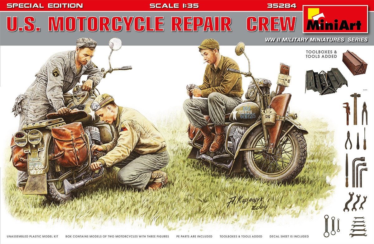 MiniArt 35284 US MOTORCYCLE REPAIR CREW. SPECIAL EDITION 1/35