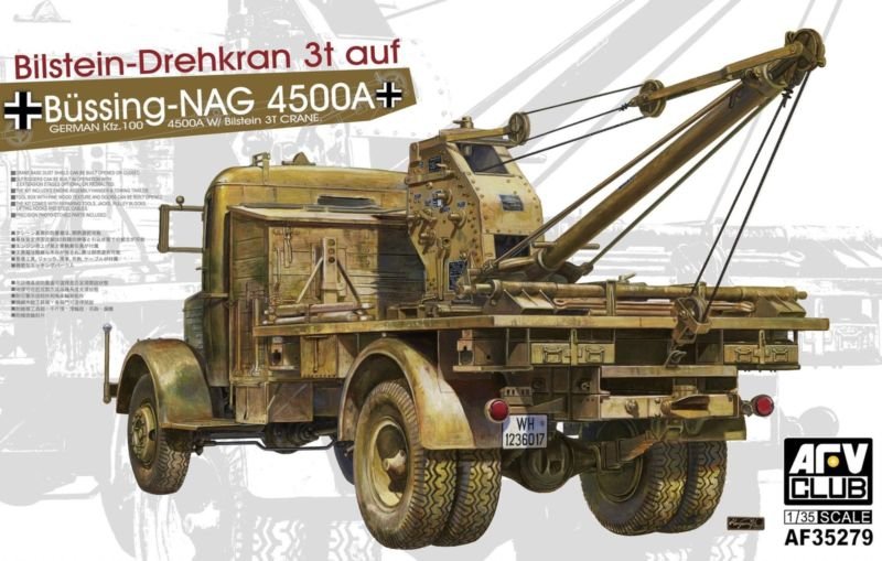 AFV Club 35279 Kfz.100 allemand Bussing Nag 4500A avec grue Bilstein 3T
