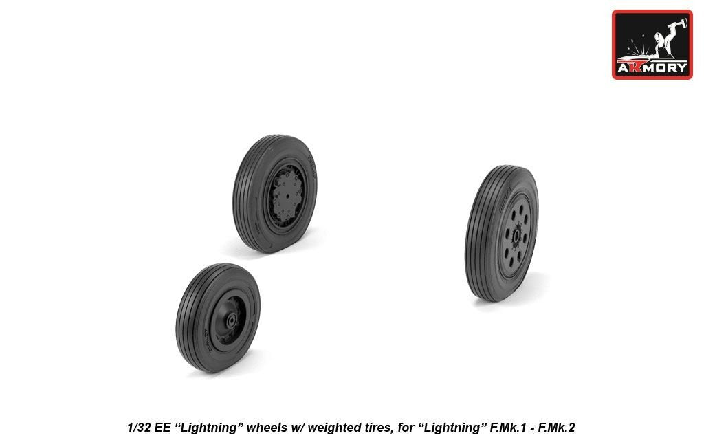 Armory Models AW32401 EE Lightning wheels w/ weighted tires, early 1/32 – image 2