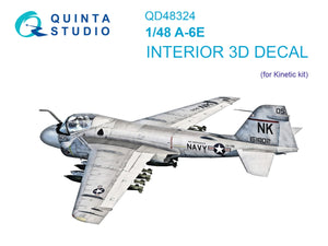 Quinta Studio QD48324 A-6E 3D-Printed colored Interior on decal paper (Kinetic) 1/48