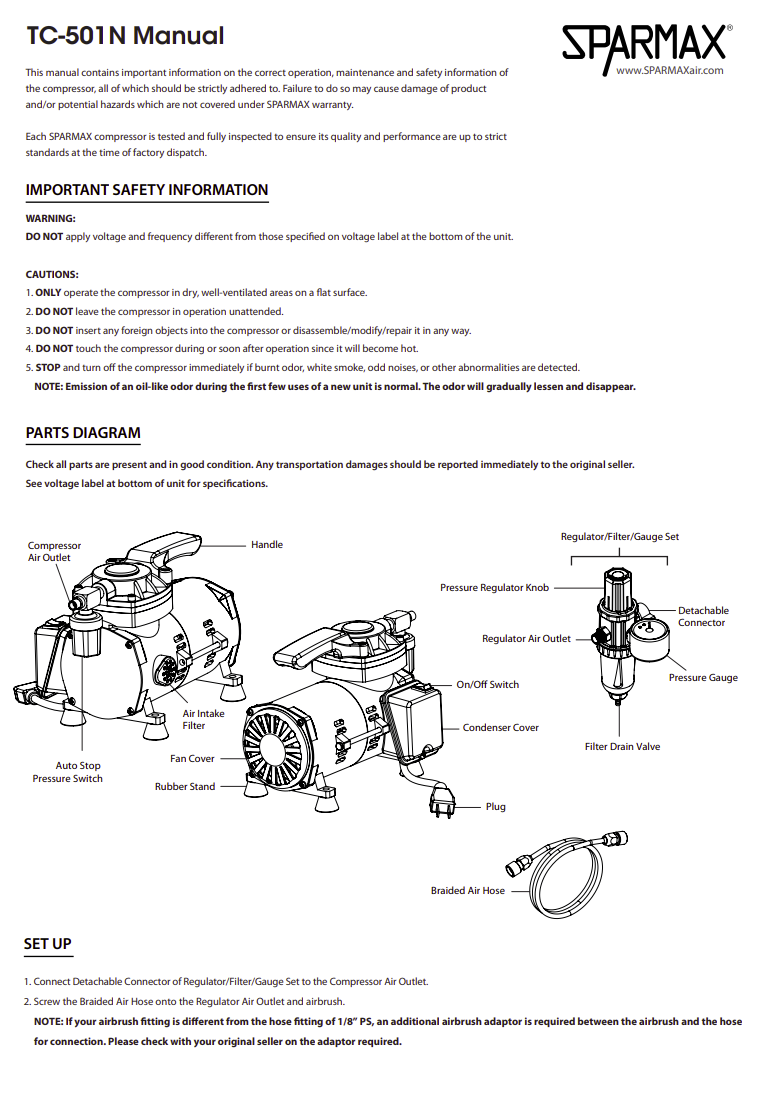 Sparmax TC501N Mini Air Compressor With 2m Hose – zdjęcie 4