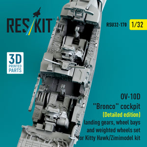 RESKIT RSU32-0170 Cockpit OV-10D « Bronco » (Édition détaillée), train d&amp;#39;atterrissage, puits de roues et jeu de roues lestées pour maquette Kitty Hawk/Zimimodel (Impression 3D) 1/32  – image 4