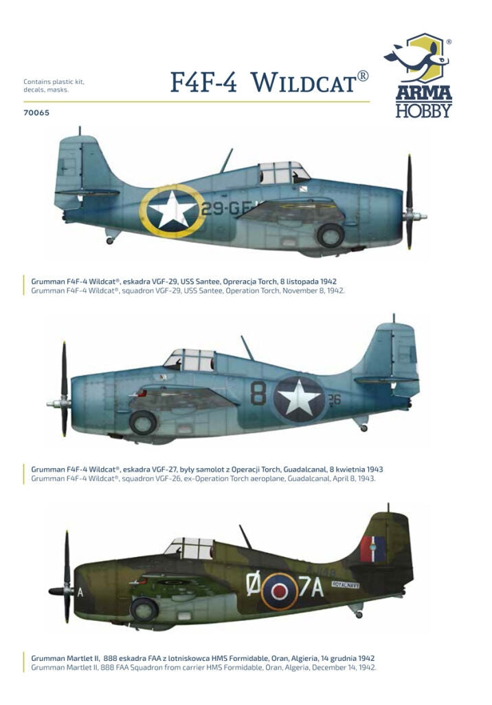 Arma Hobby 70065 F4F-4 Wildcat Operation Torch 1/72 – zdjęcie 4