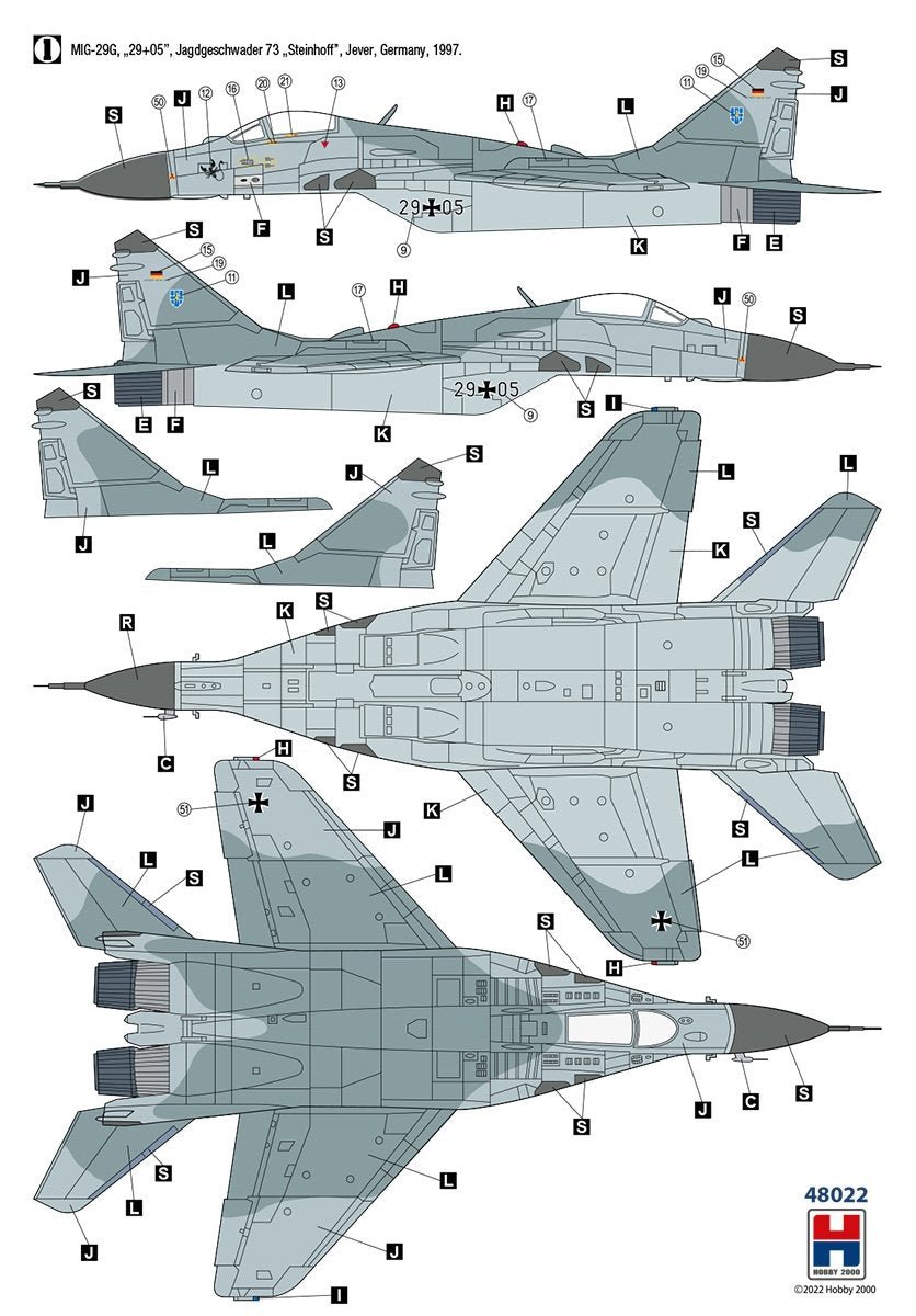Hobby 2000 48022 MiG-29 German Air Force ( ACADEMY + CARTOGRAF + MASK ) 1/48 – zdjęcie 4
