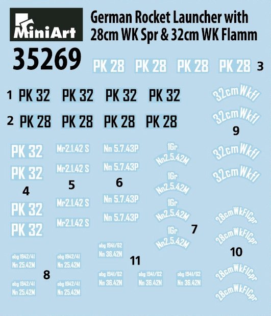 MiniArt 35269 GERMAN ROCKET LAUNCHER with 28cm WK Spr &amp;amp; 32cm WK Flamm 1/35 – immagine 5