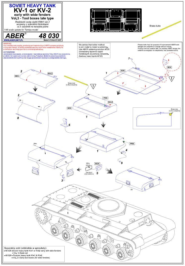 Aber 48030 Czołg KW 1 lub KW 2 wczesne- część 2- zasobniki na narzędzia późne Tamiya 1/48 – zdjęcie 5