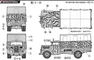 Fujimi 722276 German Military Truck Opel Blitz 3t Camouflaged 1/72 – zdjęcie 4