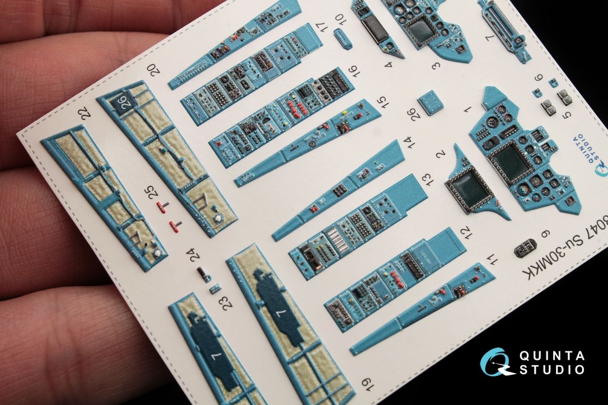 Quinta Studio QD48047 Su-30MKK 3D-Printed &amp;amp; colored Interior on decal paper (for HobbyBoss kit) 1/48 – image 5