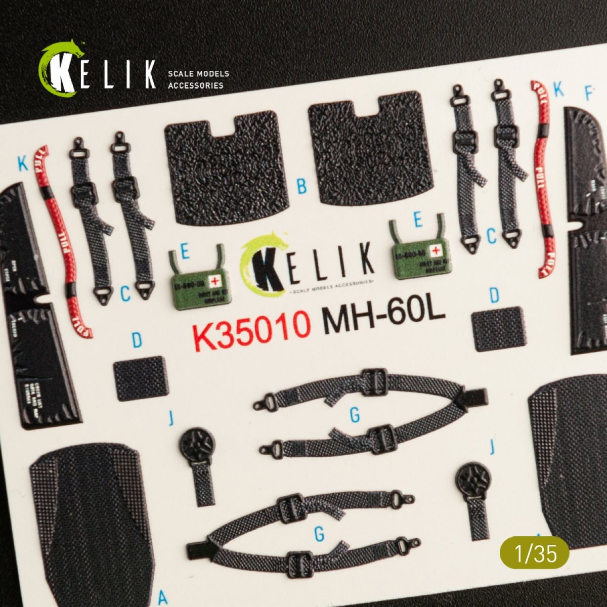 KELIK K35010 MH-60L BLACK HAWK INTERIOR 3D DECALS FOR KITTY HAWK KIT 1/35 – image 5