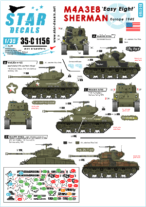 Star Decals 35-C1156 M4A3E8 &amp;#39;Easy Eight&amp;#39; Sherman 1/35