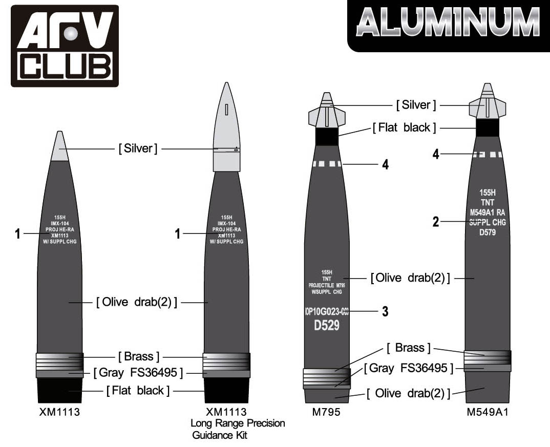 AFV Club AG35056 Aluminum PGK Series 155mm Artillery Shell 1/35 – image 3