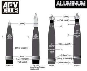 AFV Club AG35056 Aluminum PGK Series 155mm Artillery Shell 1/35 – image 3