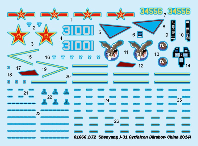 Trumpeter 01666 Shenyang J-31 Gyrfalcon (Airshow China 2014) 1/72 – zdjęcie 3