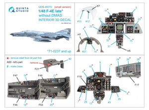 Quinta Studio QDS-48370 F-4E late without DMAS 3D-Printed &amp;amp; colored Interior on decal paper (Meng) (Small version) 1/48 – image 2