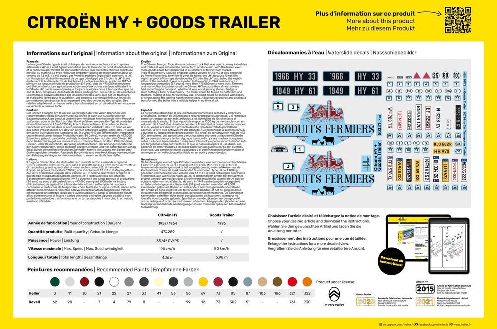 Heller 52331 Starter Kit Citroen Hy + Goods Trailer 1/24 – zdjęcie 4