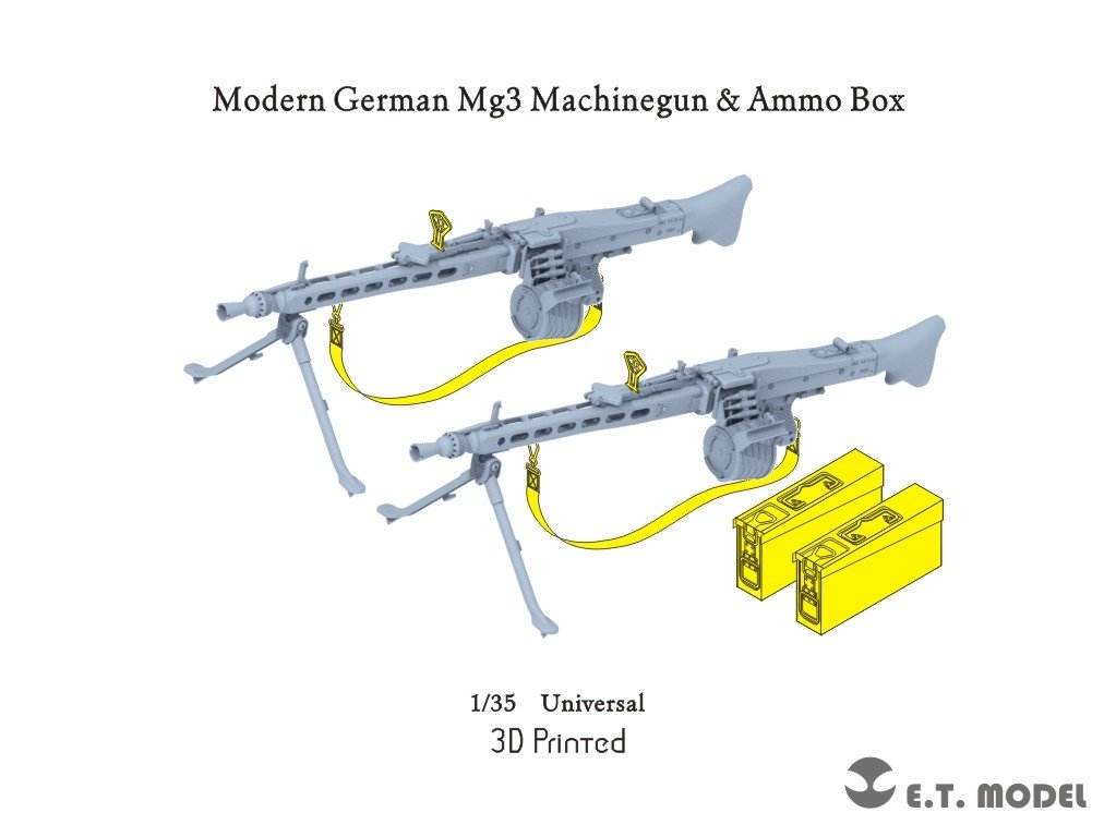 ET Model P35-218 Mitrailleuse MG3 allemande moderne et boîte de munitions (Impression 3D) 1/35