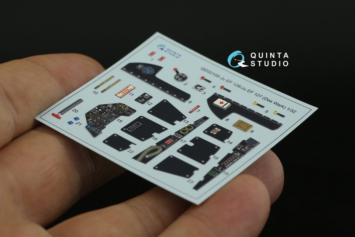 Quinta Studio QD32105 Ju EF 126/EF 127 3D-Printed &amp;amp; coloured Interior on decal paper (Das Werk) 1/32 – zdjęcie 10