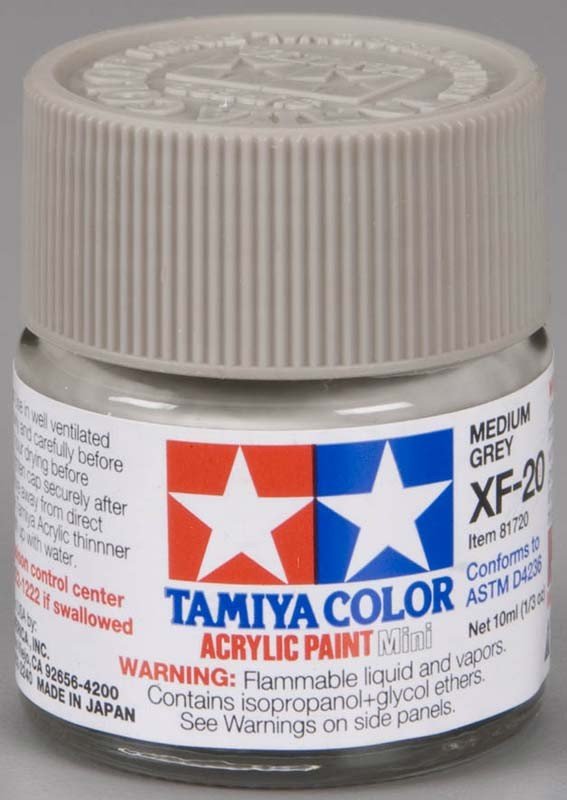 Tamiya XF20 Medium Grey (81720) Acrylic paint 10ml – zdjęcie 2