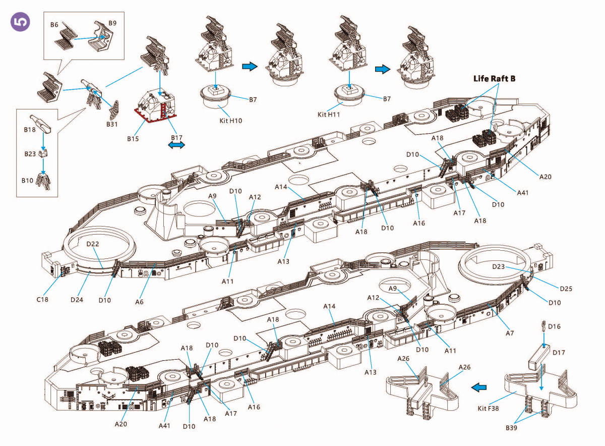 Very Fire VF700009 USS Missouri BB-63 Detail Up Set for VeryFire 1/700 – image 6
