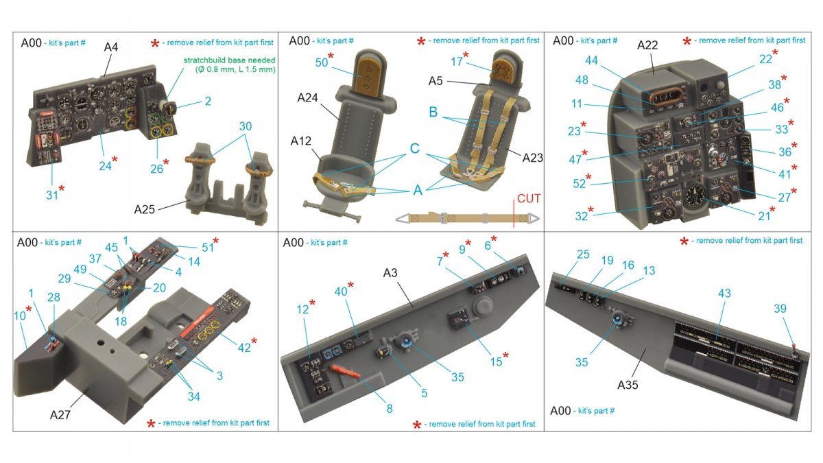 Quinta Studio QD48229 He 219 3D-Printed &amp;amp; coloured Interior on decal paper (Tamiya) 1/48 – zdjęcie 13
