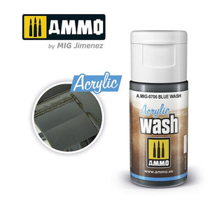 AMMO of Mig Jimenez 0706 ACRYLIC WASH Blue Wash 15ml