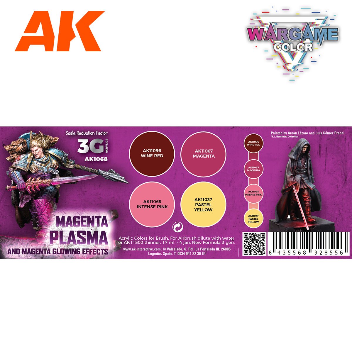 AK Interactive AK1068 WARGAME COLOR SET. MAGENTA PLASMA AND GLOWING EFFECTS. 4x17 ml – zdjęcie 2