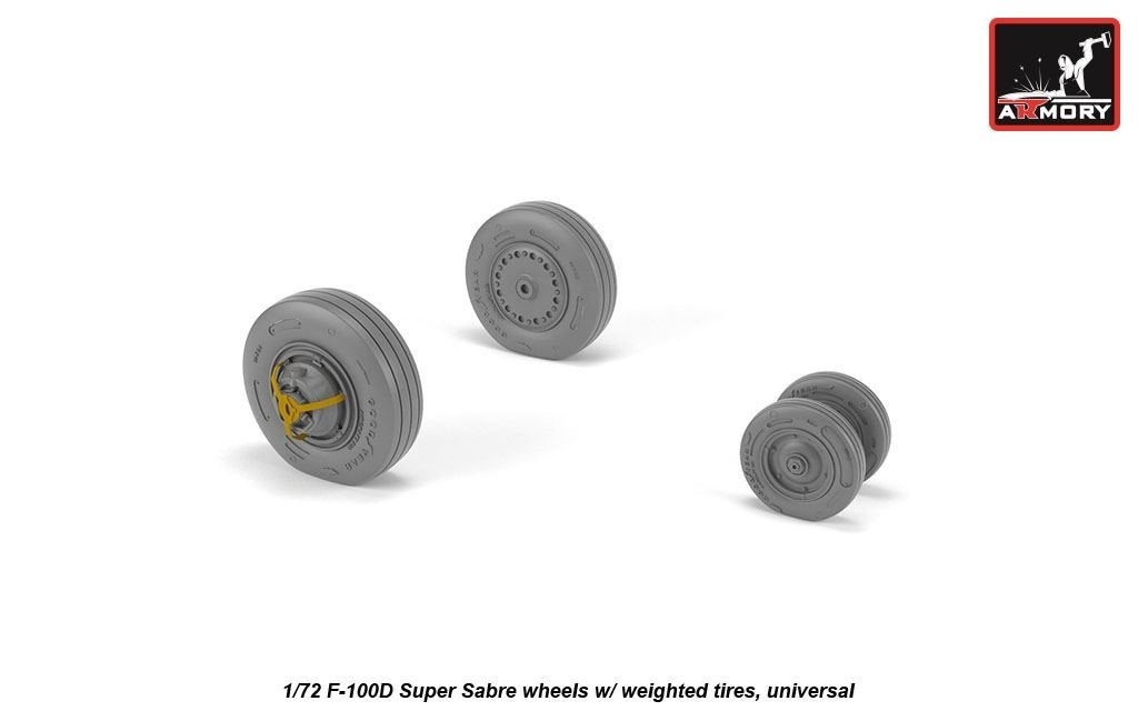 Armory Models AW72319 F-100D Super Saber wheels w/ weighted tires 1/72