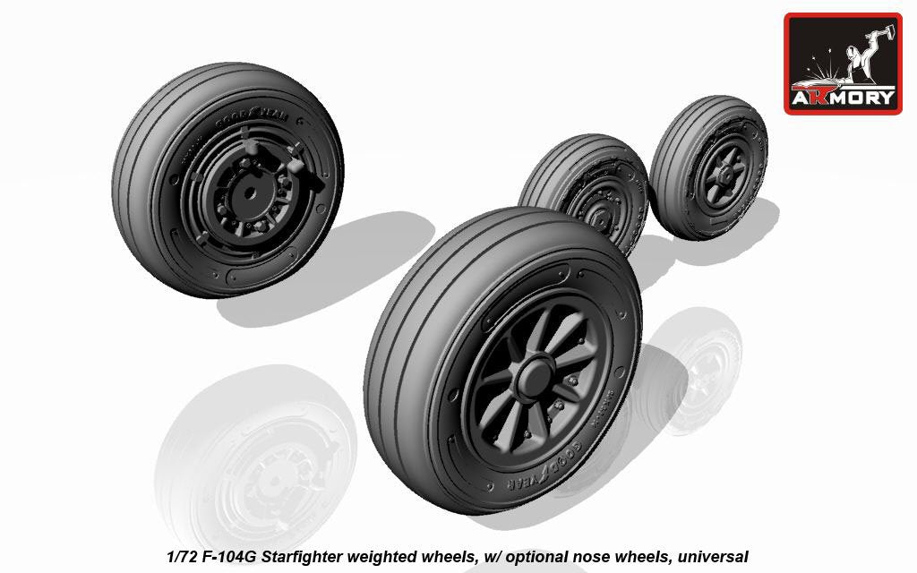 Armory Models AW72312 F-104G Starfighter wheels w/ optional nose wheels 1/72 – zdjęcie 3