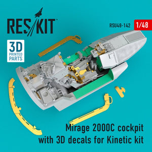 RESKIT RSU48-0142 MIRAGE 2000C COCKPIT WITH 3D DECALS FOR KINETIC KIT 1/48 – image 2