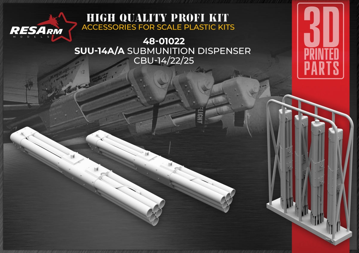 RESArm 48-01022 SUU 14 - submunition dispenser (3D resin printing) 1/48