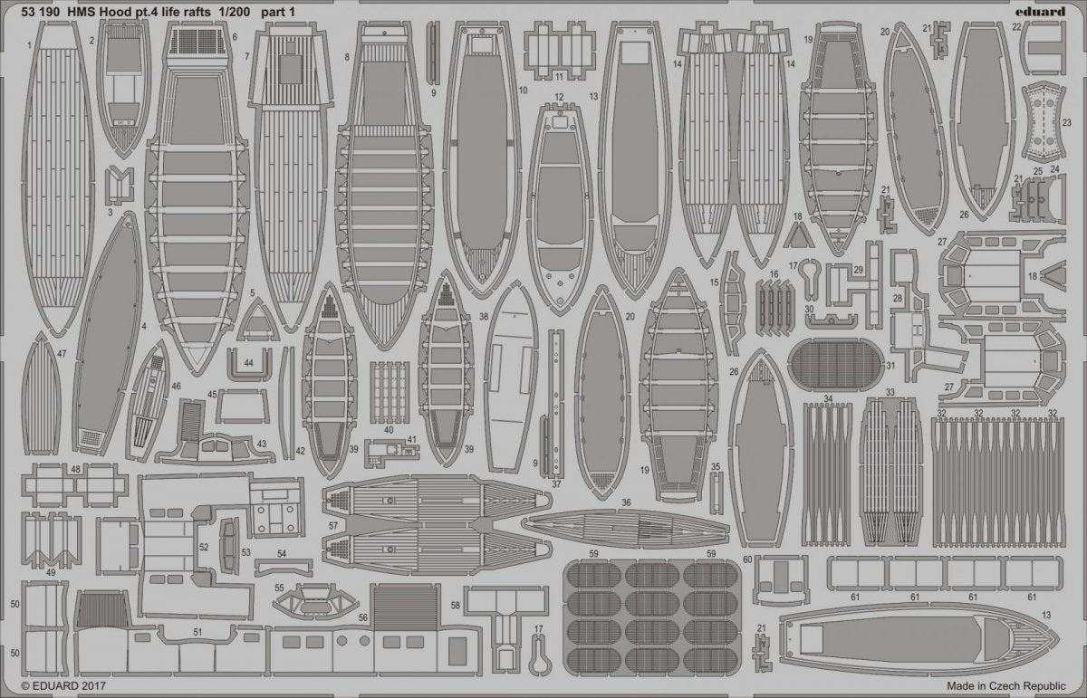 Eduard 53190 HMS Hood pt. 4 life rafts TRUMPETER 1/200 – immagine 2