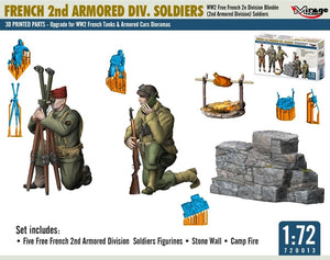 Mirage Hobby 720013 FRENCH 2nd ARMORED DIV. SOLDIERS WW2 Free French 2e Division Blindée (2nd Armored Division) Soldiers 1/72 – zdjęcie 3