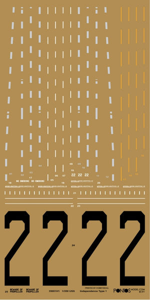 Pontos 35011WD1 USS CVL-22 Independence Wooden Deck set Type 1 1/350 – image 3