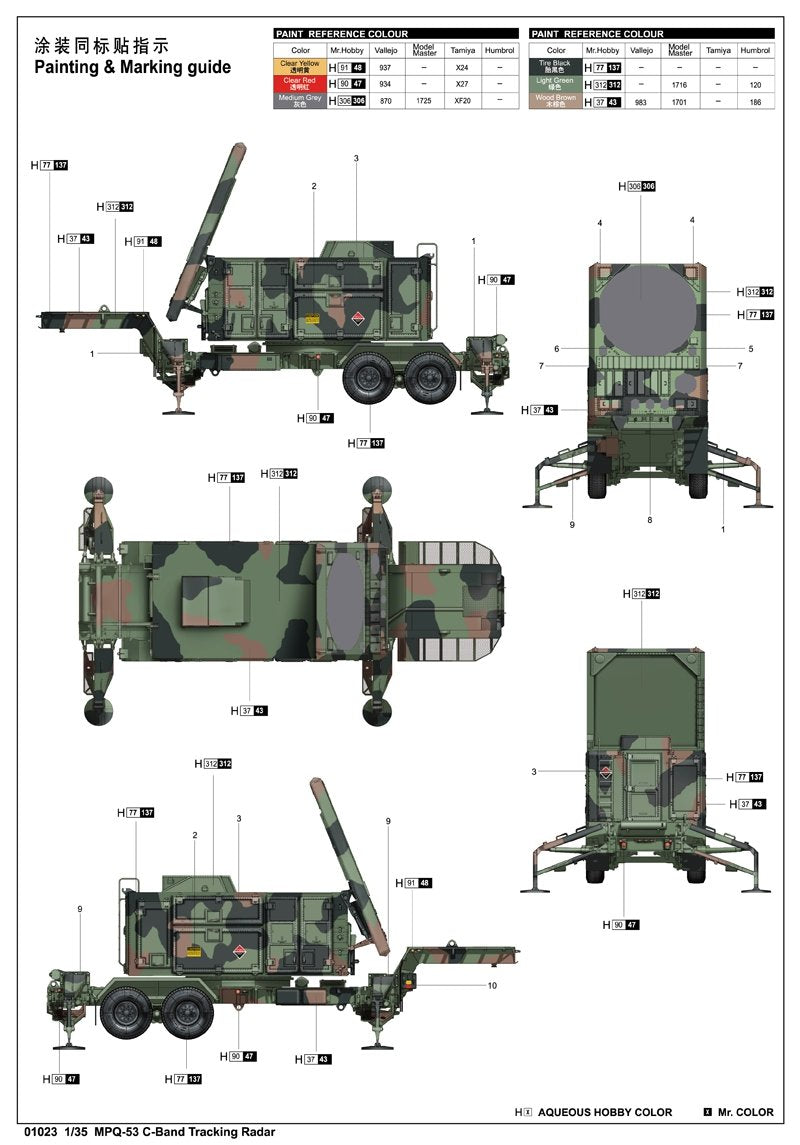 Trumpeter 01023 MPQ-53 C-Band Tracking Radar 1/35 – zdjęcie 3