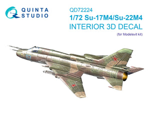 Quinta Studio QD72224 Su-17M4/Su-22M4 3D-Printed &amp;amp; colored Interior on decal paper (Modelsvit) 1/72