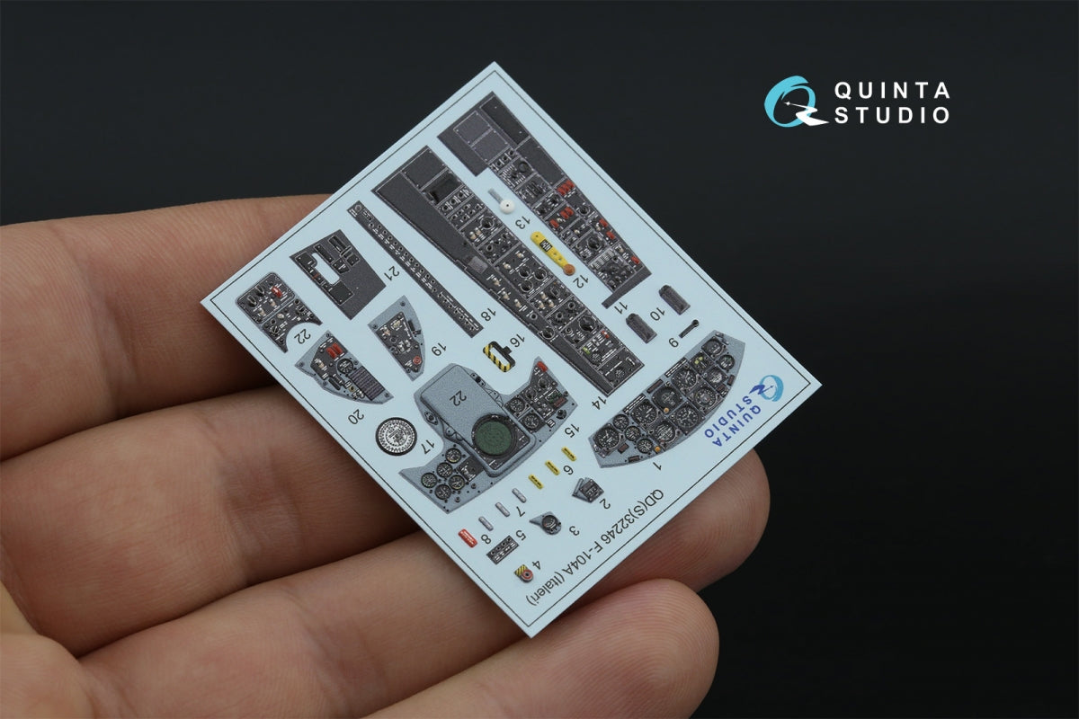Quinta Studio QDS-32246 F-104A 3D-Printed &amp;amp; colored Interior on decal paper (Italeri) (Small version) 1/32 – image 4