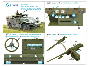 Quinta Studio QD35088 M3A1 Scout 3D-Printed &amp;amp; coloured Interior on decal paper (Zvezda) 1/35 – zdjęcie 2