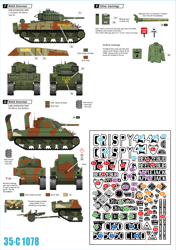 Star Decals 35-C1078 M4A3 Gun Tank and Flame Tank 1/35 – zdjęcie 2