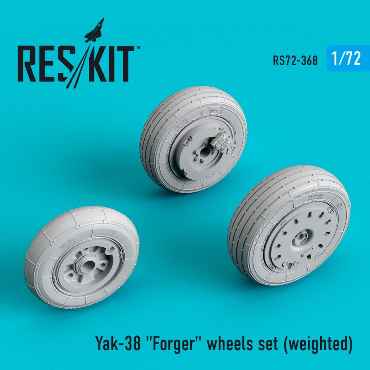 RESKIT RS72-0368 YAK-38 &amp;quot;FORGER&amp;quot; WHEELS SET (WEIGHTED) 1/72