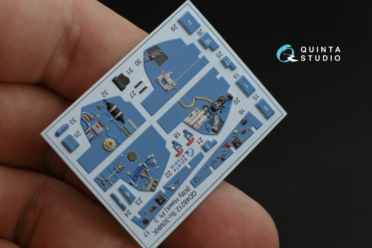 Quinta Studio QD48212 Su-30MKK 3D-Printed &amp;amp; coloured Interior on decal paper (KittyHawk) 1/48 – zdjęcie 7