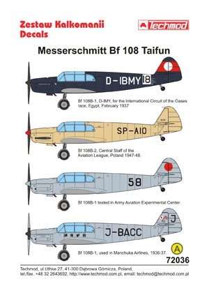 Techmod 72036 - Messerschmitt Bf 108 Taifun 1/72 – image 2