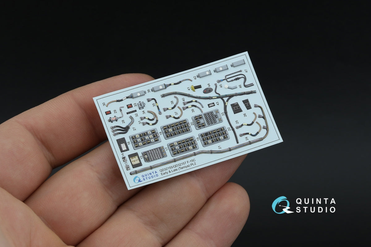 Quinta Studio QD+32252 F-15C PAD-upgraded 3D-Printed &amp;amp; colored Interior on decal paper (Tamiya) (with 3D-printed resin parts) 1/32 – image 5